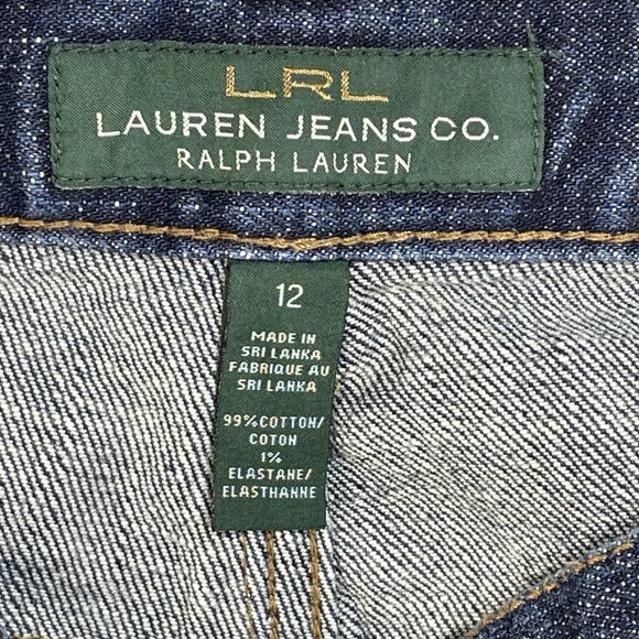 LRL Lauren Jean Co Womens Size 12 Classic Mid Calf High Rise Blue Jeans 33x21 - Picture 9 of 12